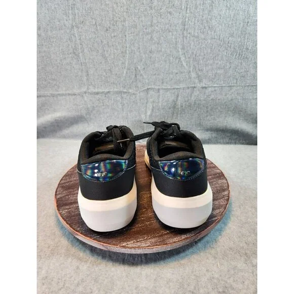 RYKA Astrid Black Mesh Athletic Sneakers With Holographic Heel Accent - Picture 4 of 11